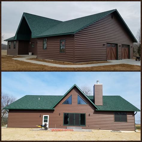 grey metal roof green house red door|house with green roof colors.